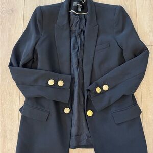 Mango Black Blazer with Gold Buttons